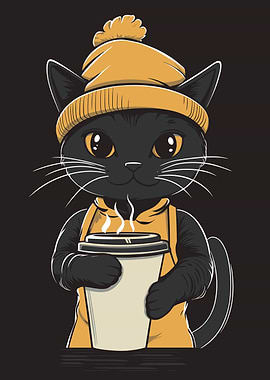 Cute Barista Cat