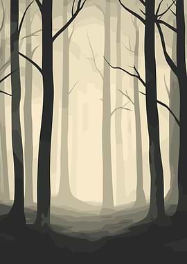 Misty Forest Illustration