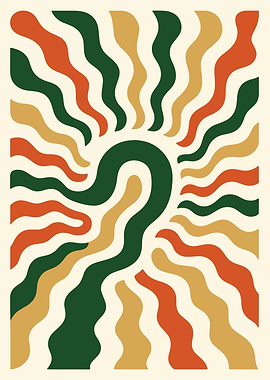 Abstract Wavy Lines Art