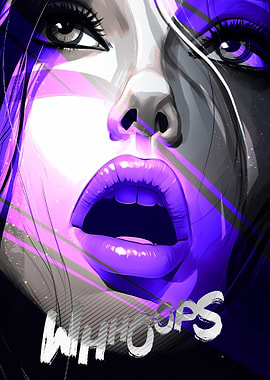 Woman's Face with Purple Accents