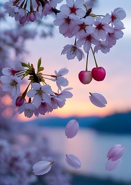 Cherry Blossoms and Cherries