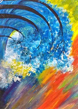 Colorful Abstract Tree Painting