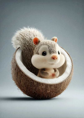 Coconut Nest Chipmunk – Adorable 3D Miniature