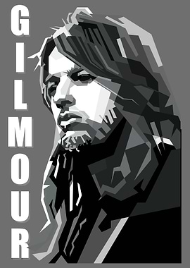 David Gilmour Portrait in Geometric Style