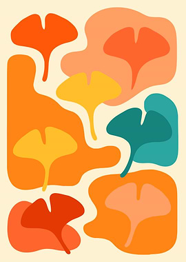Abstract Ginkgo Leaves Pattern