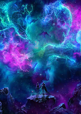 Cosmic Couple on Rocky Outcrop