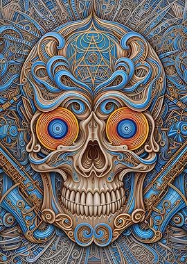 Ornate Musical Skull