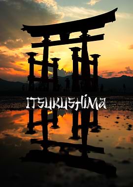 Itsukushima Shrine Silhouette at Sunset