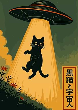 Black Cat Abduction by UFO