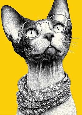 Sophisticated Sphynx Cat Portrait