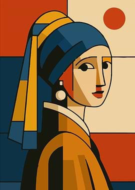 Girl with a Pearl Earring Art Deco