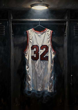 Basketball Jersey in Locker Room Painting