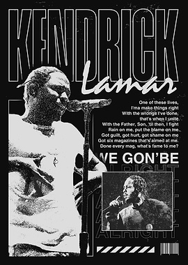 Kendrick Lamar Black and White Poster