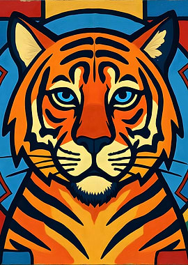 Colorful Tiger Portrait