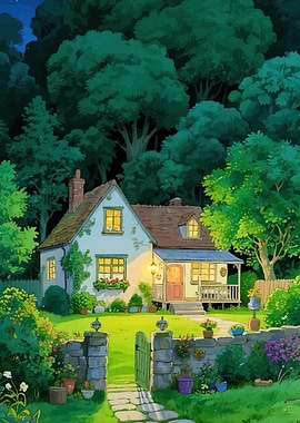 Cozy Cottage Lush Greenery