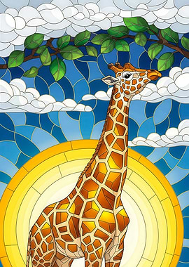 Giraffe Stained Glass