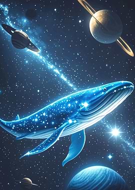 Cosmic Whale Starry Space