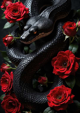 Black Snake and Red Roses