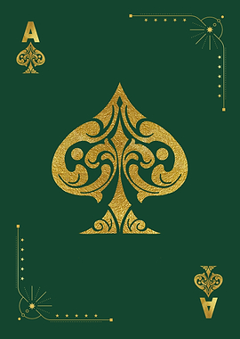 Ace of Spades Gold on Green