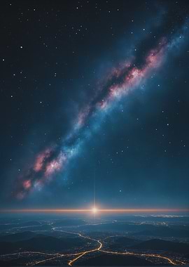 Milky Way over City Lights