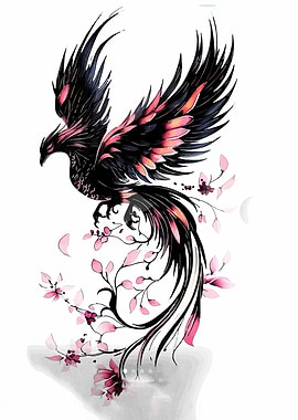 Phoenix with Cherry Blossoms