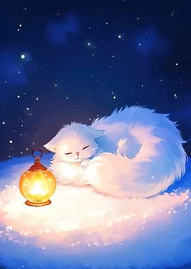 Sleeping Cat Lantern