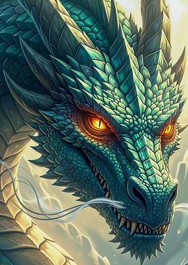 Detailed Dragon Head Portrait
