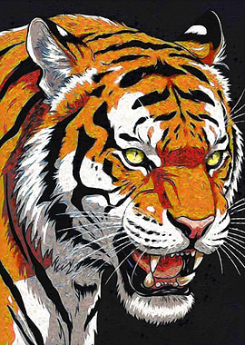 Roaring Tiger Portrait