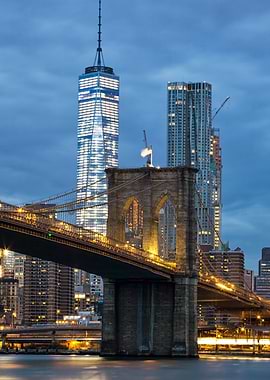Brooklyn Bridge and New York City Skyline