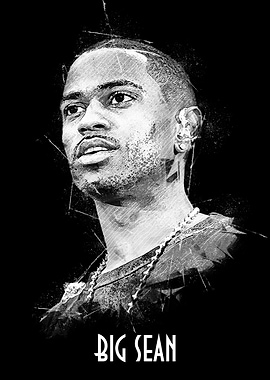 Big Sean Black and White Portrait