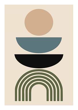 Abstract Geometric Shapes Art Print