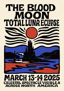 Blood Moon Total Lunar Eclipse Poster