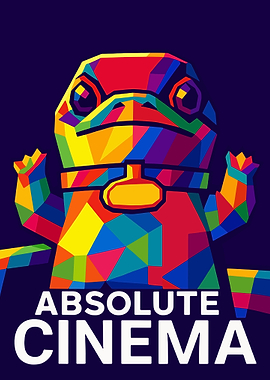 Colorful Chameleon Pop Art 'Absolute Cinema'