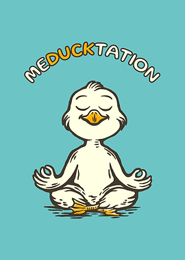 Meditating Duck Cartoon