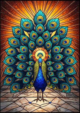 Stained Glass Peacock