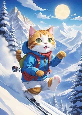 Cat Skiing Snowy Mountains