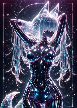 Anime Fox Girl in Space Suit