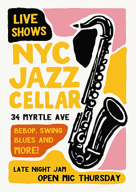 NYC Jazz Cellar Poster