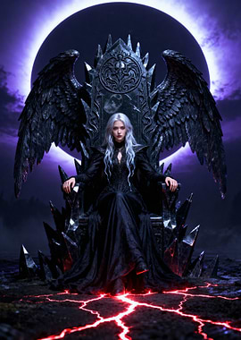 Dark Angel Queen on Throne