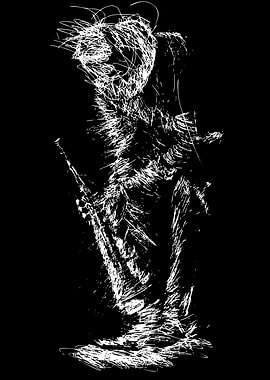 Abstract Figure with Trumpet