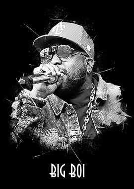 Big Boi Black and White Portrait