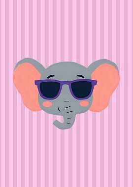 Cool Elephant with Sunglasses Illustration