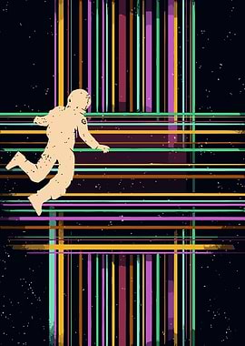 Retro Astronaut in Space