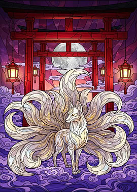 Nine-tailed Fox at Torii Gate