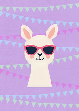 Cool Llama with Sunglasses Illustration