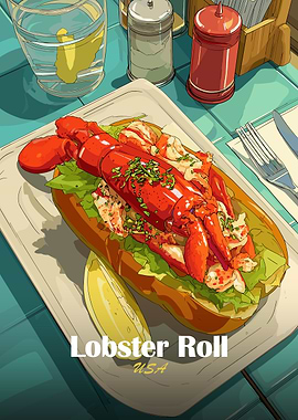 Delicious Lobster Roll Illustration