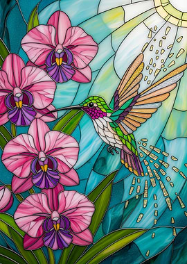Hummingbird Stained Glass
