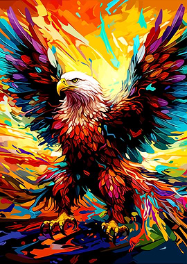 Colorful Eagle Abstract Art