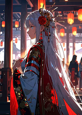 Anime Girl in Traditional Japanese Setting