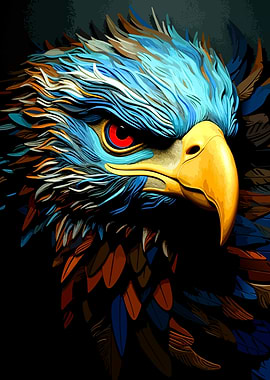 Colorful Eagle Portrait